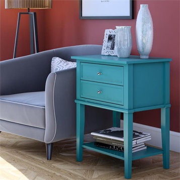 Ameriwood Home Franklin Accent Table with 2 Drawers in Emerald