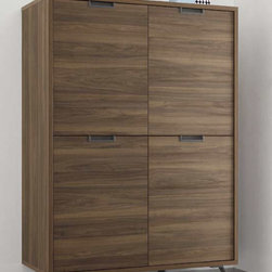 Modern Italian Highboard Palma Walnut by LC Mobili - Buffets And Sideboards