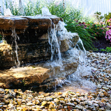 Flowing Water Fountain with Rock Foundation