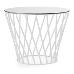 Velletri White 62cm HPL Board Indoor Outdoor Side Table by Glid Studio for Huset - Coffee Tables