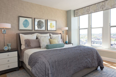 Example of a trendy bedroom design in New York