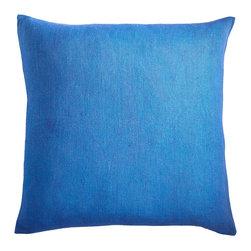 EUROPEAN FLAX LINEN PILLOW COVER &ndash; COBALT SQUARE - Products
