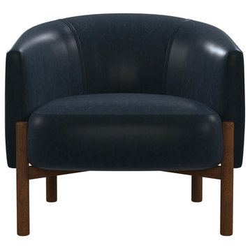 Higgins Wood Navy Accent Arm Chair