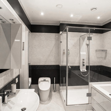 Черно-белые ванные комнаты. Проекты 2012 - 2013 г. Санкт-Петербург.