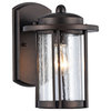 DOLAN, Transitional 1 Light Rubbed Bronze Outdoor Wall Sconce, 11" Height