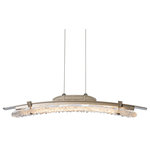 Hubbardton Forge - Hubbardton Forge 137585-STND-14-ZM Glissade LED Standard Pendant in ORB - In a world of straight lines, there is something to be said about the curve. Glissade gives you the option of having a curved fixture to light your space with a natural elegance. A hand-poured glass is hand-shaped and heavily fritted for a unique look.