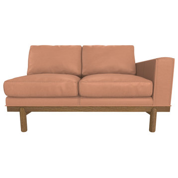Cantor Right Arm Leather Sofa, Finish: Fawn, Leather: Peony