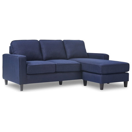 Serta Harmon Square Arm Sectional Navy Blue