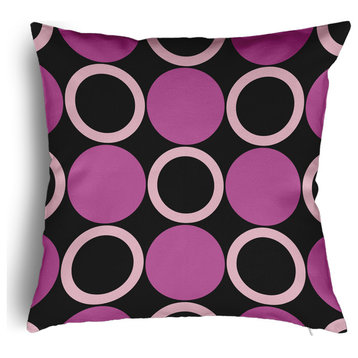 Mod Circles Accent Pillow With Removable Insert, Orchid, 18"x18"