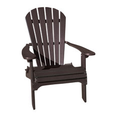 Phat Tommy Folding Recycled Poly Adirondack Patio Chair, Espresso
