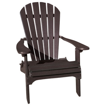 Phat Tommy Folding Adirondack Chair - Poly Outdoor Furniture, Espresso