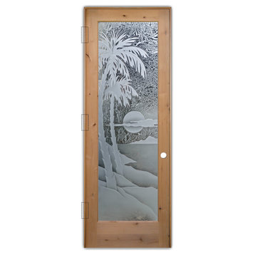 Pantry Door - Palm Sunset - Alder Knotty - 30" x 80" - Knob on Right - Push Open