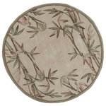 KAS - KAS Sparta 3146 Ivory Bamboo Border Area Rug, 5'6" Round - Our Sparta Collection is an exclusively designed line of hand-tufted carpets with an antique finish. These rugs are made in China using high density Chinese wool. Classic and new designs in floral and other styles have been constructed using current color trends. These rugs are finished with a vintage vegetable-dyed look and abrash effect. The combination of fresh colors, striking design and a rustic finish gives this collection unique trend-setting characteristics.