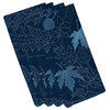 Dotted Leaves Floral Print Napkin, Set of 4, Blue