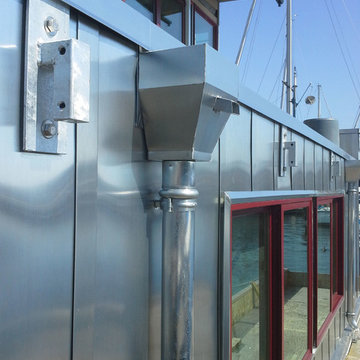 Zinc siding on house boat, Lake Union, Seattle
