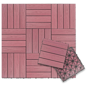 1'x1' Quick Deck Outdoor Composite Deck Tile, Seoul Pink