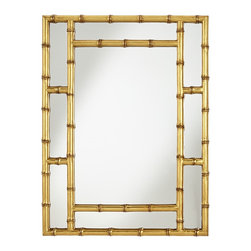 Noble Park - Jai Gold Bamboo 30" x 39 3/4" Rectangular Mirror - Wall Mirrors