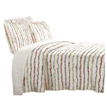 Greenland Bella Ruffle Collection Quilt Set, Twin