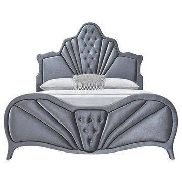 ACME Dante Queen Bed in Gray Velvet