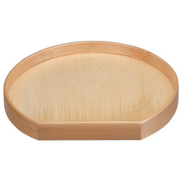 Natural Wood D-Shape Lazy Susan for Corner Wall Cabinets With Swivel Bearing