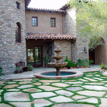 flagstone courtyards