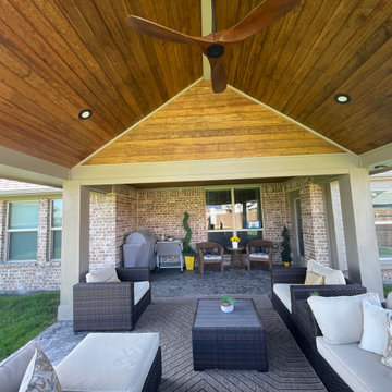 Mesquite TX Covered Stain And Stamp Patio