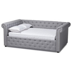 Anabella Fabric Full Daybed With Trundle Transitional Daybeds