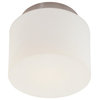 Drum 8" Surface Mount With White Shade, Satin Nickel