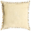 Beige Jute Jute Lace 16"x16" Throw Pillow Cover - Golden Fiber