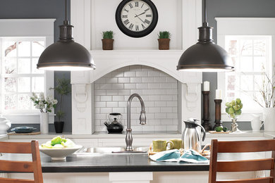 Kitchen - industrial kitchen idea in Other