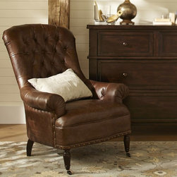 Radcliffe Tufted Leather Armchair - Armchairs And Accent Chairs