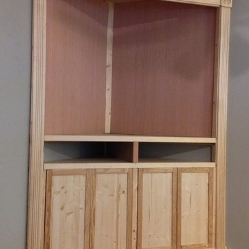 Tall Corner Media Cabinet (Unfinished)