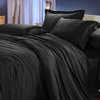 22MM 4PCS Mulberry Silk Bedding Set, Black, Full