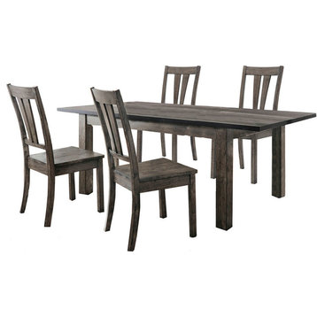 Drexel Dining 5PC Set, 78x42x30H Table, 4 Wood Side Chairs