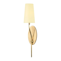 Hudson Valley Lighting - Hudson Valley Lighting Rutland 1-Light Wall Sconce, Aged Brass/Cream Eco-Paper - Wall Sconces