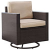 Palm Harbor Outdoor Wicker Swivel Rocker Chair, Cushions: Sand