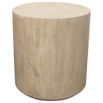 Flagstaff 18" Round Side Table, Stone Natural