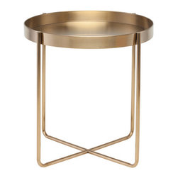 Nuevo Gaultier Brushed Gold Side Table - Dining Tables