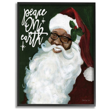 Peace On Earth Phrase Santa Portrait Painting11x14