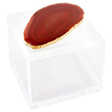 Agate Acrylic Decorative Box, Red