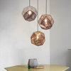 MIRODEMI® Gattières Gold/Silver Stainless Steel Pendant Lamp, Rose Gold, Dia12.6"