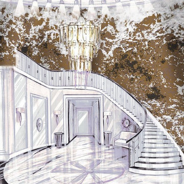 Sepia Rouge Waves | Glass Mosaic | PIXL Mist Collection