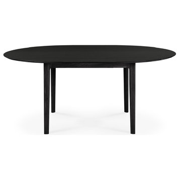 Oak Extendable Round Dining Table | Ethnicraft Bok, Oak Black