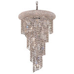 Elegant - Elegant Spiral 8-Light Chrome Pendant Clear Royal Cut Crystal - This Spiral 8-LT Chrome Pendant Clear Royal Cut Crystal from Elegant has a finish of Chrome and fits in well with any Transitional style decor.