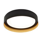 Reveal LED Flush Mount, Black/Gold, 12"
