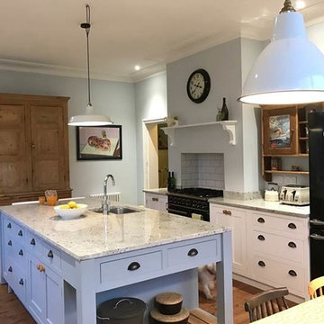 Rustic country style kitchen with island