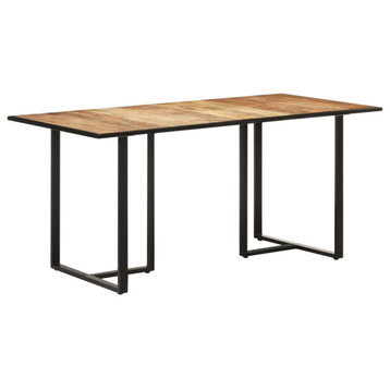 vidaXL Dining Table Kitchen Table Dining Room Dinner Table Rough Mango Wood