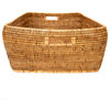 Artifacts Rattan Rectangular Oblong Storage Basket, Honey Brown, Small