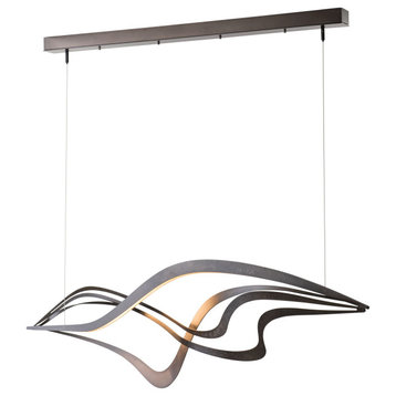 Hubbardton Forge 139905-1010 Crossing Waves LED Pendant in Oil Rubbed Bronze
