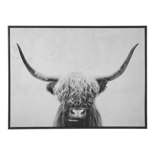 24 X 32 Blake Hey Dude Highland Cow Framed Printed Wood By The